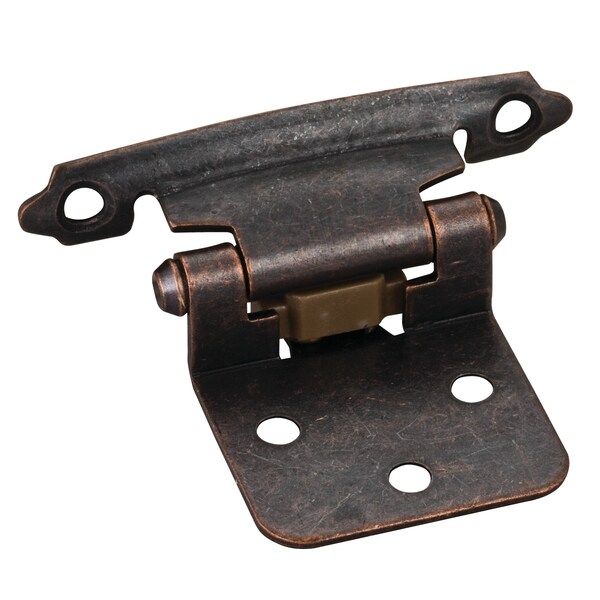 Hardware Resources Traditional 1/2In. Overlay Hinge W/ Screws - Dark Brushed Antique Copper P5011DBAC-R - main